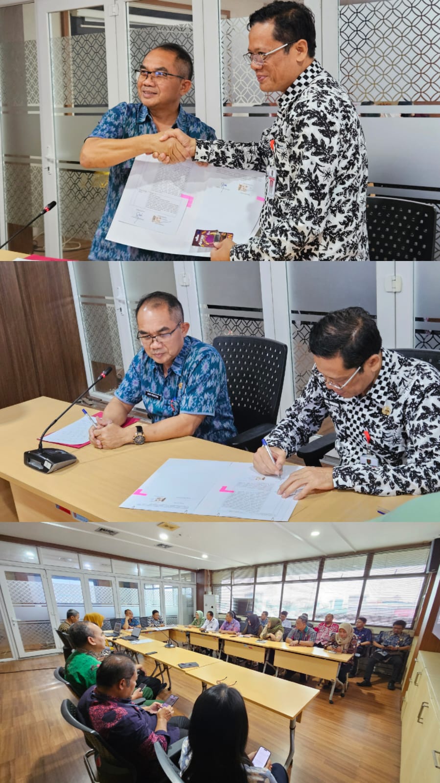 Penandatanganan Berita Acara Serah Terima Data Tunggal Sosial Ekonomi Nasional antara Sekda Kota Semarang dengan Diskominfo Kota Semarang